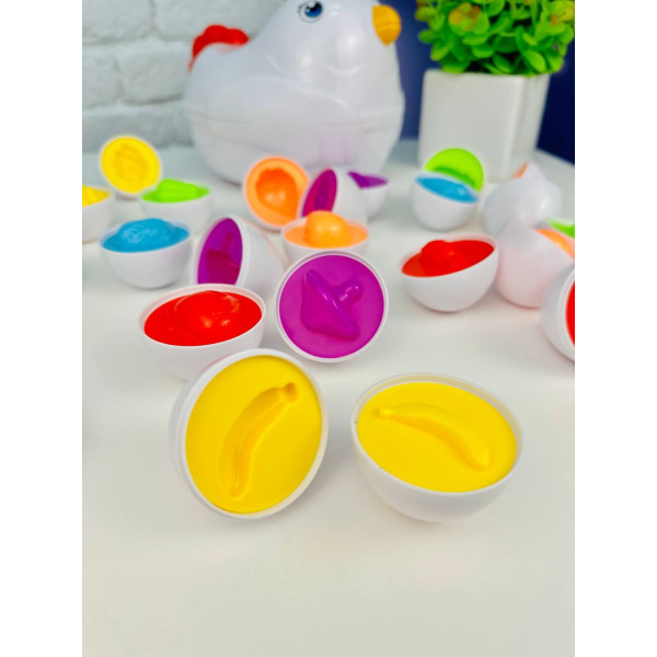 Гра курочка-каталка з 12 яйцями-сортерами 