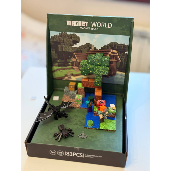 Магнітний конструктор My World Minecraft 83 деталі 