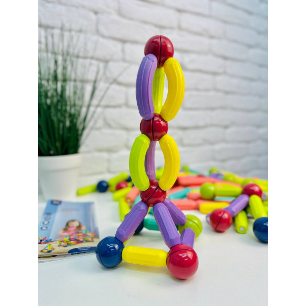 Магнітний конструктор  Magnetic Sticks 84 деталі 