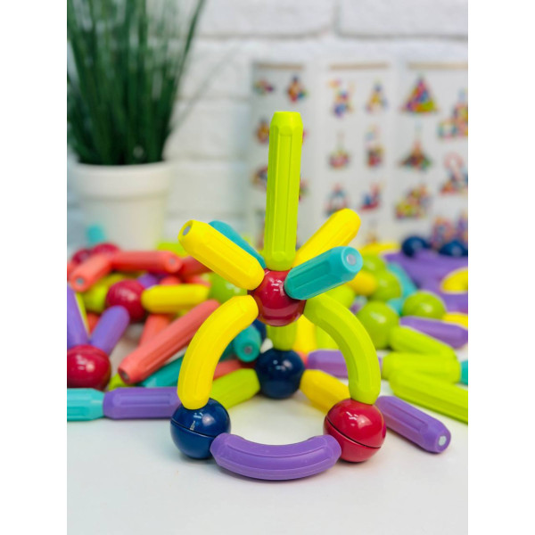 Магнітний конструктор  Magnetic Sticks 84 деталі 