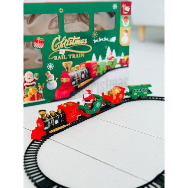 Різдвяний потяг Christmas Rail Train 10 деталей