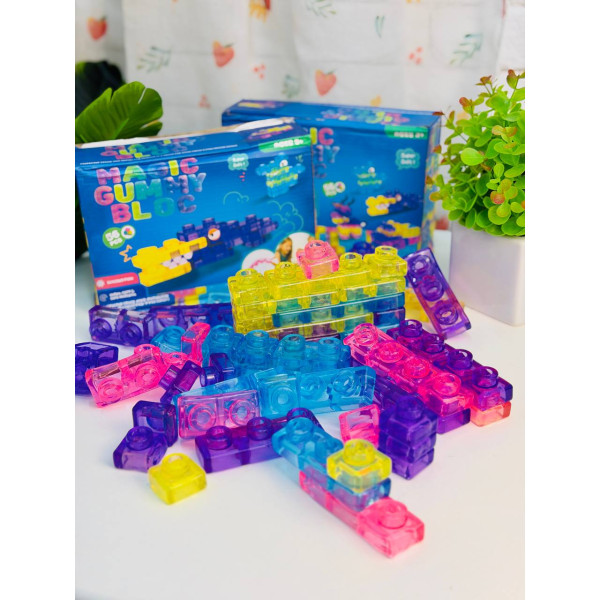 Конструктор Magic Gummy Bloc 56 деталей — м’які силіконові блоки 