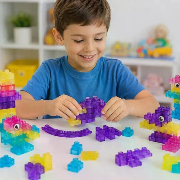 Конструктор Magic Gummy Bloc 56 деталей — м’які силіконові блоки 