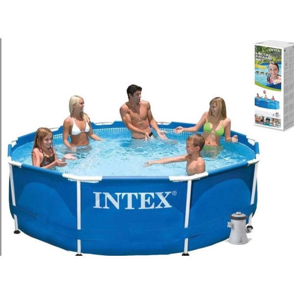 Каркасний басейн Intex Metal Frame Pool 305×76 см з фільтр-насосом 
