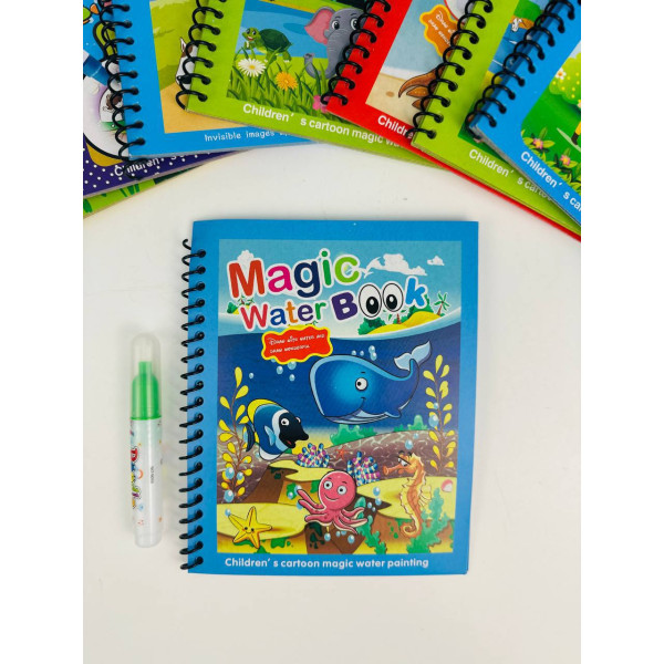 Багаторазова водна розмальовка Magic Water Book з маркером 